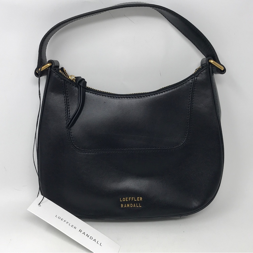 Loeffler Randall Greta Leather Shoulder Bag, Size M - Black/Gold Women's - Picture 2 of 16